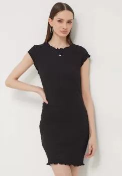 Tommy Jeans rochie culoarea negru, mini, mulata imagine
