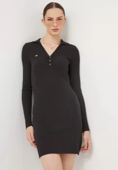 Tommy Jeans rochie culoarea negru, mini, mulata imagine