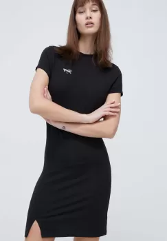 Tommy Jeans rochie culoarea negru, mini, mulata imagine