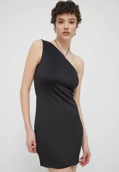 Tommy Jeans rochie culoarea negru, mini, mulata imagine
