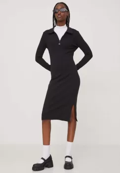 Tommy Jeans rochie culoarea negru, mini, mulata imagine