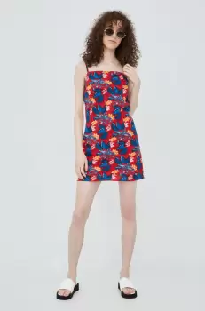 Tommy Jeans rochie culoarea rosu, mini, drept imagine