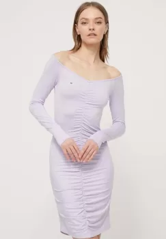 Tommy Jeans rochie culoarea violet, mini, mulata imagine