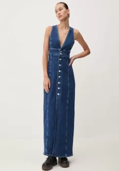 Tommy Jeans rochie jeans maxi, drept, DW0DW18213 imagine