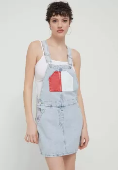 Tommy Jeans rochie jeans mini, drept, DW0DW18116 imagine