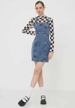 Tommy Jeans rochie jeans mini, mulata imagine