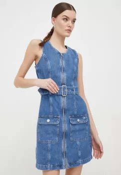 Tommy Jeans rochie jeans mini, mulata imagine