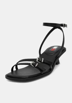 Tommy Jeans sandale de piele THE NOHO SANDAL culoarea negru, EN0EN02779 imagine