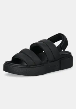 Tommy Jeans sandale FLATFORM SANDAL femei, culoarea negru, cu platforma, EN0EN02802 imagine