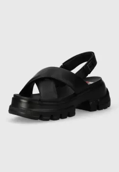 Tommy Jeans sandale TJW CHUNKY CITY SANDAL femei, culoarea negru, cu platforma, EN0EN02525 imagine