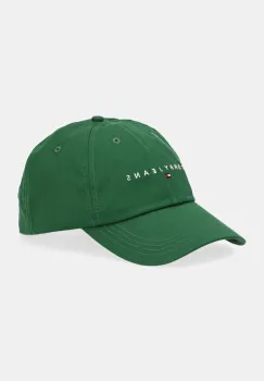 Tommy Jeans sapca de baseball din bumbac 0 culoarea maro, cu imprimeu, AM0AM12958 imagine