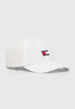 Tommy Jeans sapca de baseball din bumbac culoarea alb, cu imprimeu imagine