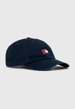 Tommy Jeans sapca de baseball din bumbac culoarea albastru marin, cu imprimeu imagine