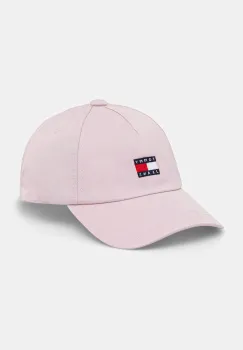 Tommy Jeans sapca de baseball din bumbac culoarea bej, cu imprimeu, AW0AW16991 imagine