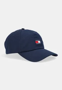 Tommy Jeans sapca de baseball din bumbac culoarea bej, cu imprimeu, AW0AW16991 imagine