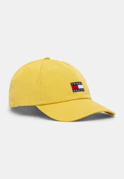 Tommy Jeans sapca de baseball din bumbac culoarea galben, cu imprimeu imagine
