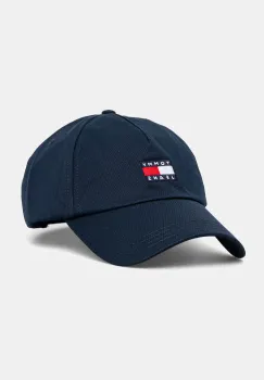Tommy Jeans sapca de baseball din bumbac culoarea maro, cu imprimeu, AM0AM12933 imagine
