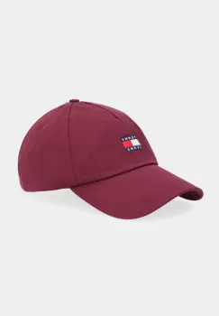 Tommy Jeans sapca de baseball din bumbac culoarea maro, cu imprimeu, AM0AM12933 imagine