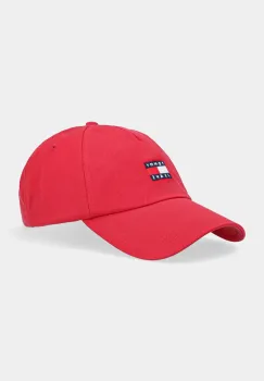 Tommy Jeans sapca de baseball din bumbac culoarea maro, cu imprimeu, AM0AM12933 imagine