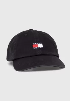 Tommy Jeans sapca de baseball din bumbac culoarea negru, cu imprimeu imagine