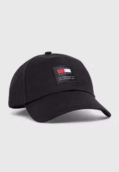 Tommy Jeans sapca de baseball din bumbac culoarea negru, cu imprimeu imagine