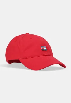 Tommy Jeans sapca de baseball din bumbac culoarea rosu, cu imprimeu, AW0AW16986 imagine