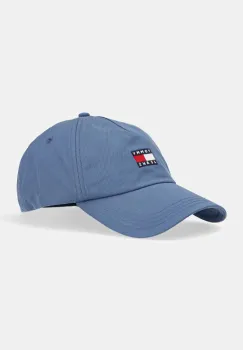 Tommy Jeans sapca de baseball din bumbac culoarea turcoaz, cu imprimeu, AM0AM12933 imagine