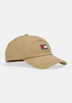 Tommy Jeans sapca de baseball din bumbac culoarea verde, cu imprimeu, AW0AW16991 imagine