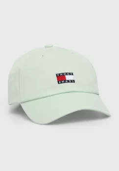 Tommy Jeans sapca de baseball din bumbac culoarea verde, cu imprimeu imagine