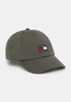 Tommy Jeans sapca de baseball din bumbac culoarea verde, cu imprimeu imagine