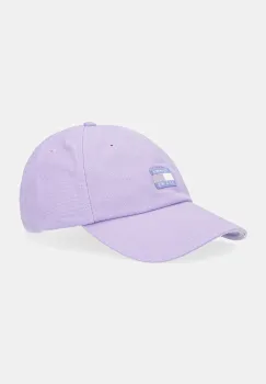 Tommy Jeans sapca de baseball din bumbac culoarea violet, AW0AW17580 imagine