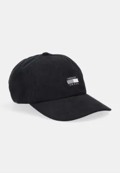 Tommy Jeans sapca de baseball din catifea culoarea negru, AM0AM13667 imagine