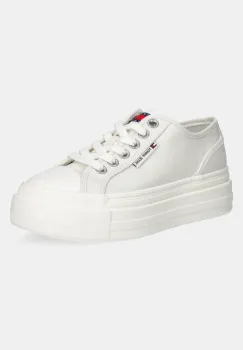 Tommy Jeans tenisi FOXING FLATFORM LC culoarea alb, EN0EN02736 imagine