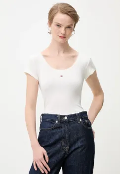 Tommy Jeans tricou culoarea alb, DW0DW21570 imagine