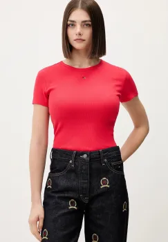 Tommy Jeans tricou culoarea bej, DW0DW17383 imagine