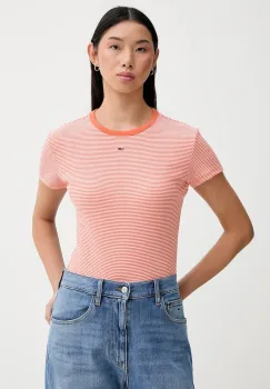 Tommy Jeans tricou culoarea bej, DW0DW17383 imagine