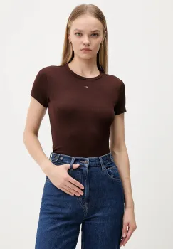 Tommy Jeans tricou culoarea bej, DW0DW17383 imagine