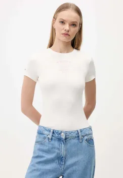 Tommy Jeans tricou culoarea bej, DW0DW21584 imagine