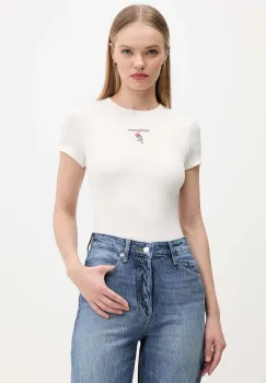 Tommy Jeans tricou culoarea bej, DW0DW21787 imagine