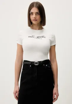 Tommy Jeans tricou culoarea bej, DW0DW21838 imagine