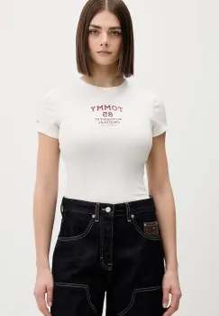 Tommy Jeans tricou culoarea bej, DW0DW21849 imagine