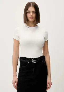 Tommy Jeans tricou culoarea bej, DW0DW22079 imagine