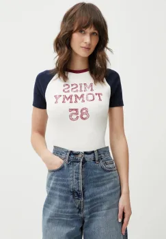 Tommy Jeans tricou culoarea bej, DW0DW22536 imagine