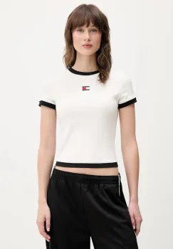 Tommy Jeans tricou culoarea bej, DW0DW22575 imagine