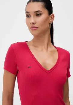 Tommy Jeans tricou culoarea galben, DW0DW17385 imagine