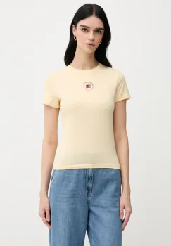 Tommy Jeans tricou culoarea galben, DW0DW20316 imagine