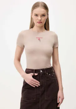 Tommy Jeans tricou culoarea maro, DW0DW21787 imagine