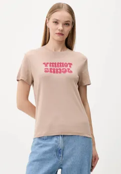 Tommy Jeans tricou culoarea maro, DW0DW21956 imagine