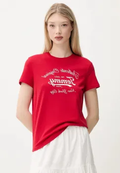 Tommy Jeans tricou culoarea rosu, DW0DW21404 imagine