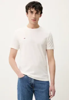 Tommy Jeans tricou din bumbac 2-pack barbati, culoarea bej, neted, DM0DM20687 imagine